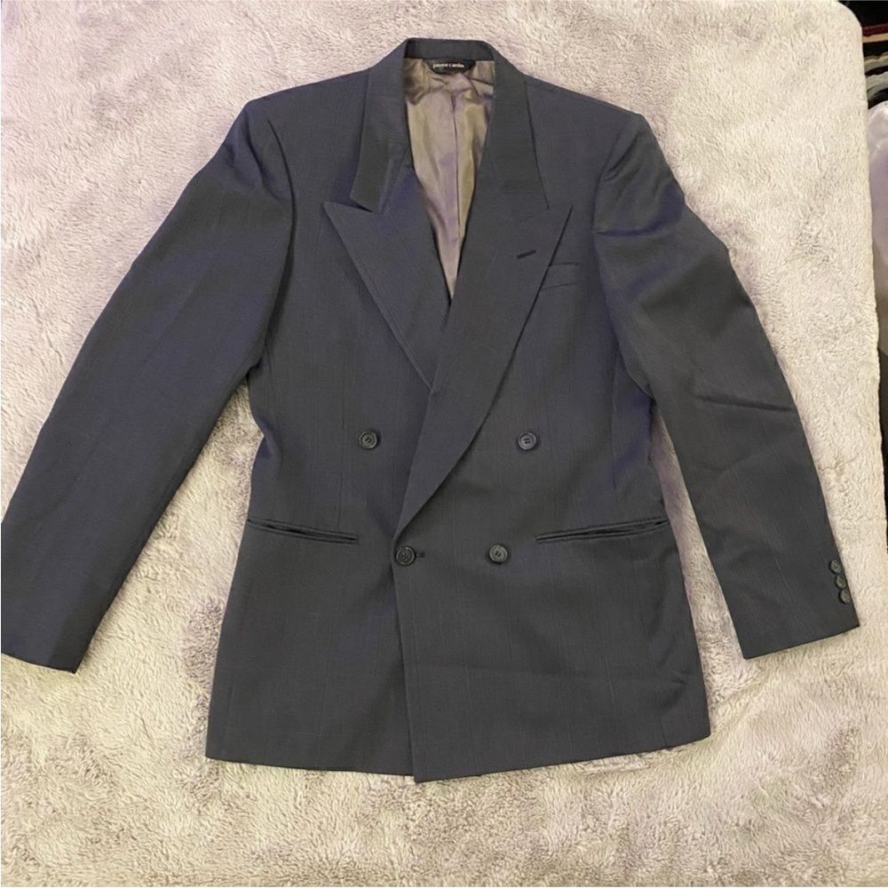 Pierre Cardin Classic Gray Double-Breasted Men's Blazer, M